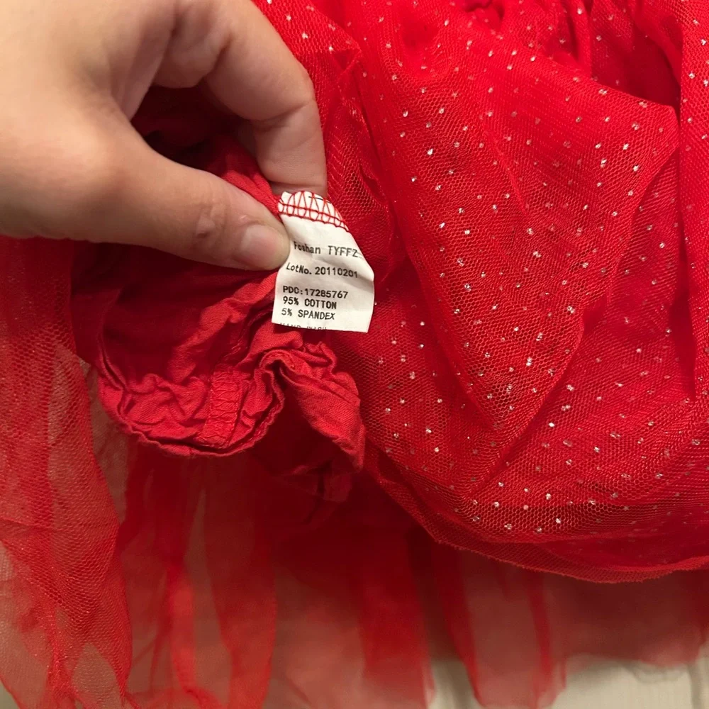 Festive Red long sleeve Tutu Dress with Reindeer Design - size 12-18 months